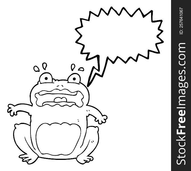 Speech Bubble Cartoon Funny Frightened Frog