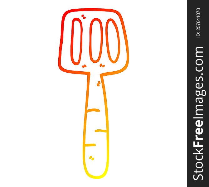 warm gradient line drawing of a cartoon food spatula