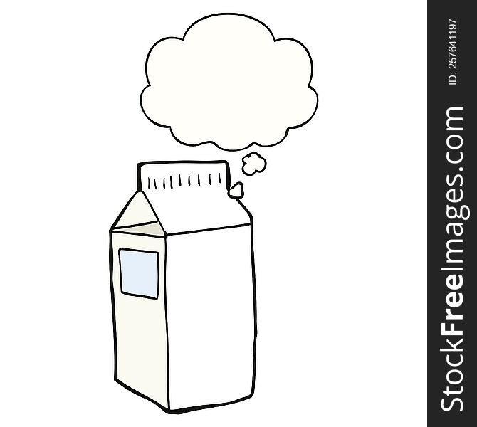 Cartoon Milk Carton And Thought Bubble