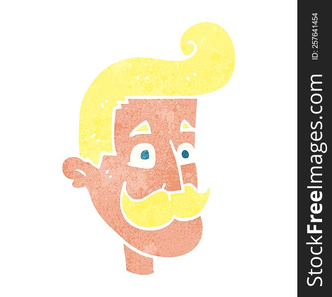 Retro Cartoon Man With Mustache
