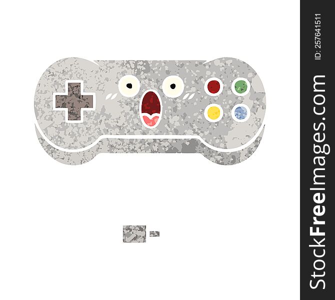 retro illustration style cartoon of a game controller