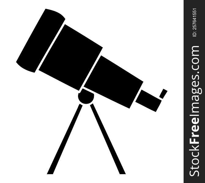 flat symbol of a telescope. flat symbol of a telescope