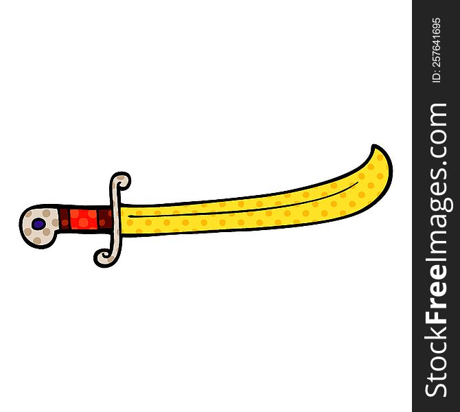 cartoon doodle jeweled sword