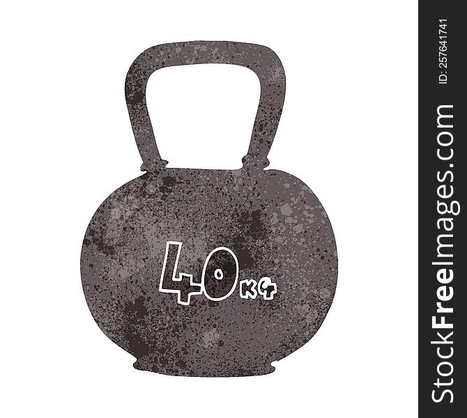 retro cartoon 40kg kettle bell weight