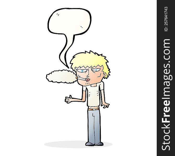 cartoon smoker with speech bubble