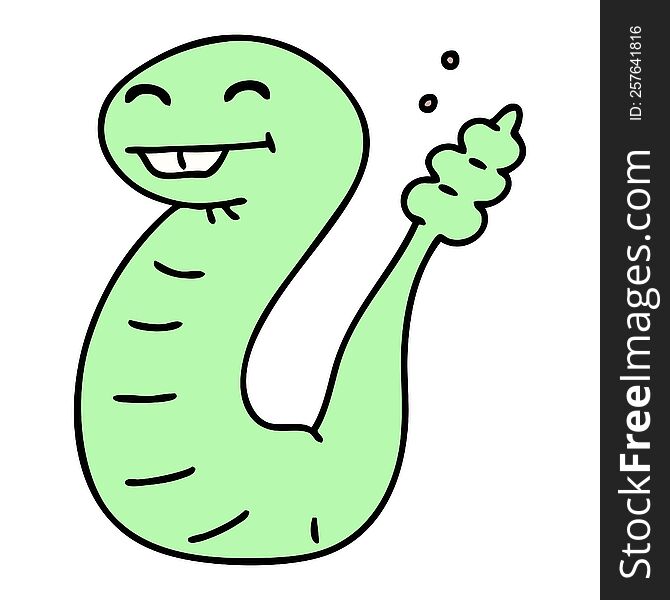 cartoon of a happy snake. cartoon of a happy snake