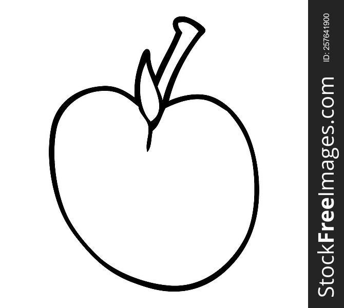 Line Drawing Cartoon Apple