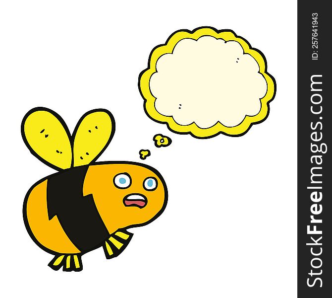 cartoon bee with thought bubble