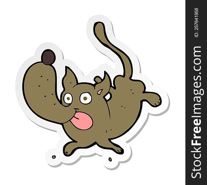 sticker of a cartoon funny dog