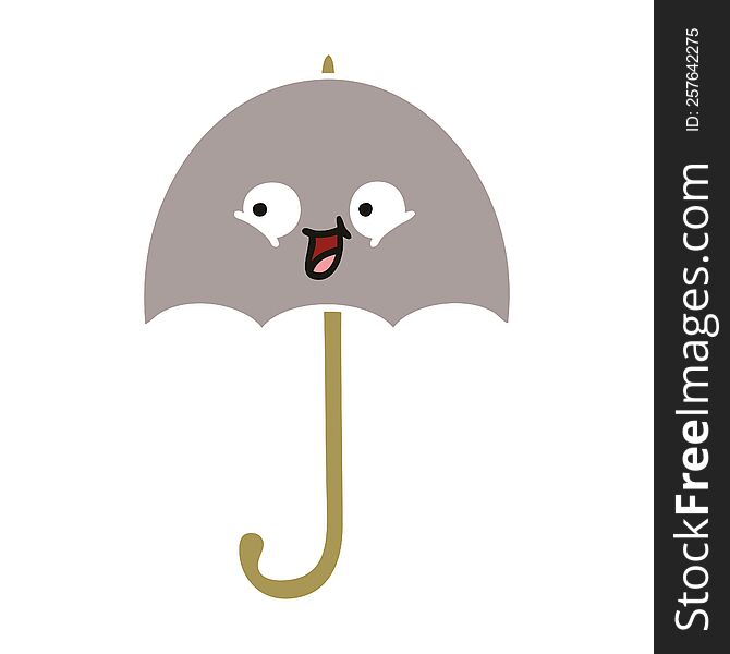 flat color retro cartoon of a umbrella