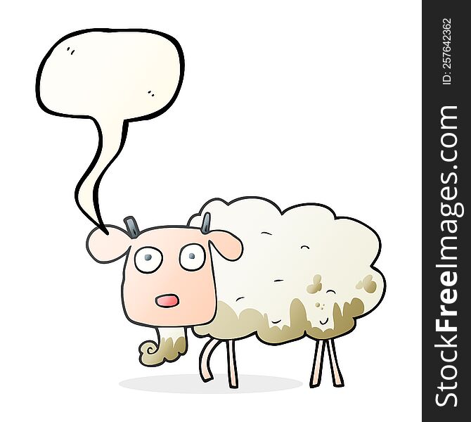Speech Bubble Cartoon Muddy Goat