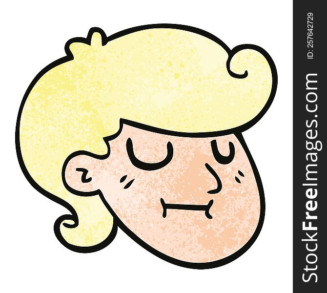 cartoon doodle happy blond boy