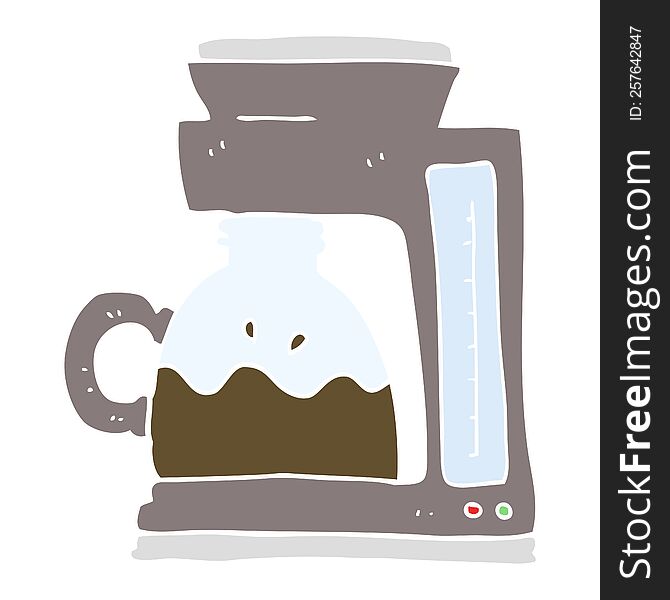 Flat Color Illustration Of A Cartoon Coffee Filter Machine