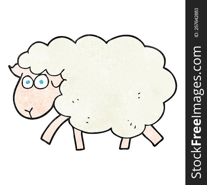 freehand textured cartoon sheep