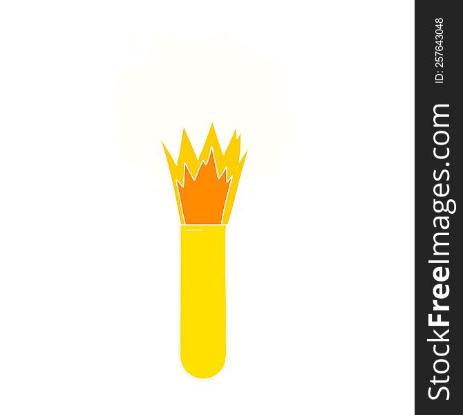 flat color style cartoon exploding chemicals in test tube