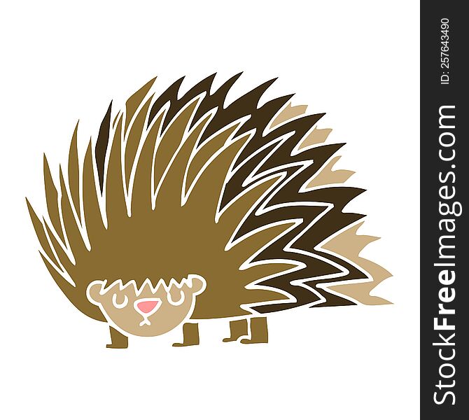 Cartoon Doodle Spiky Hedgehog