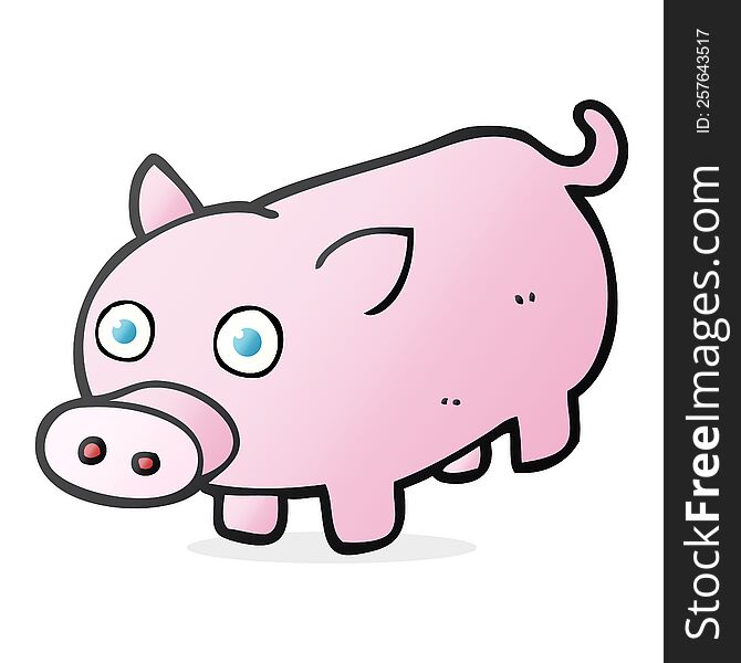freehand drawn cartoon piglet