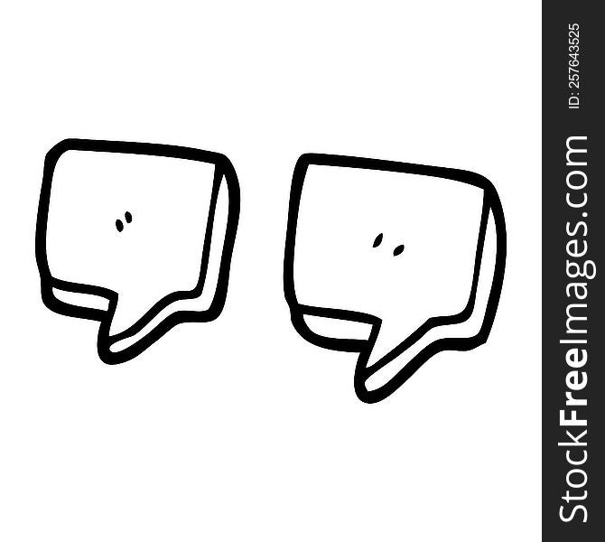 line drawing cartoon quotation marks