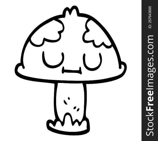 line drawing cartoon poisonous toadstool