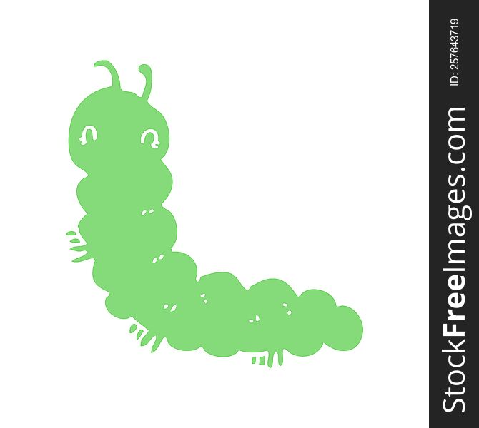 flat color style cartoon caterpillar