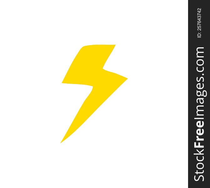 flat color style cartoon lightning bolt