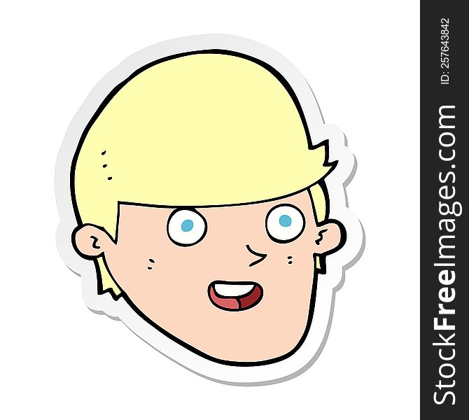 Sticker Of A Cartoon Man With Big Chin