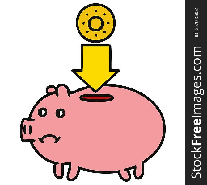 cute cartoon of a piggy bank. cute cartoon of a piggy bank