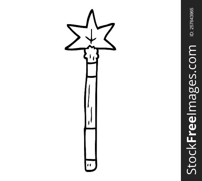 line drawing cartoon wand