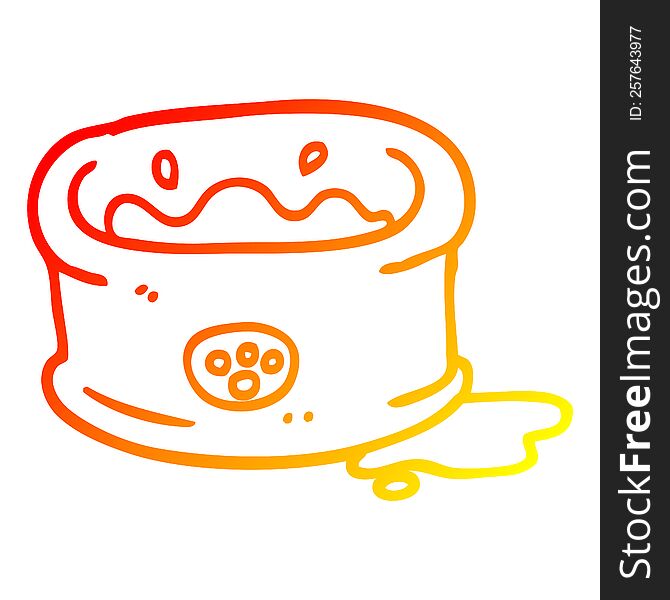 Warm Gradient Line Drawing Cartoon Pet Bowl