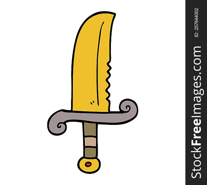 cartoon doodle jeweled sword