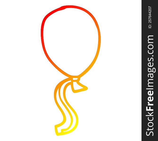 Warm Gradient Line Drawing Cartoon Ballon With String