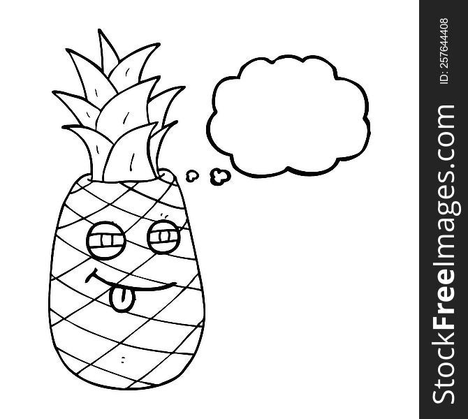 Thought Bubble Cartoon Pineapple