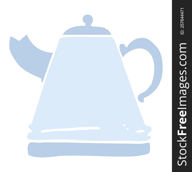 flat color illustration cartoon kettle