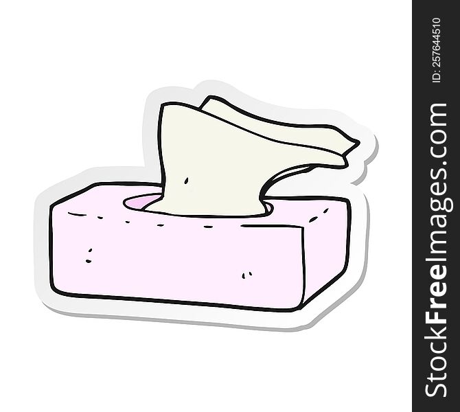 Sticker Of A Cartoon Box Of Tissues