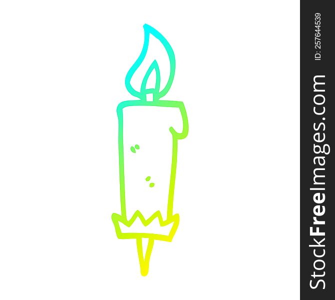 cold gradient line drawing cartoon birthday candle