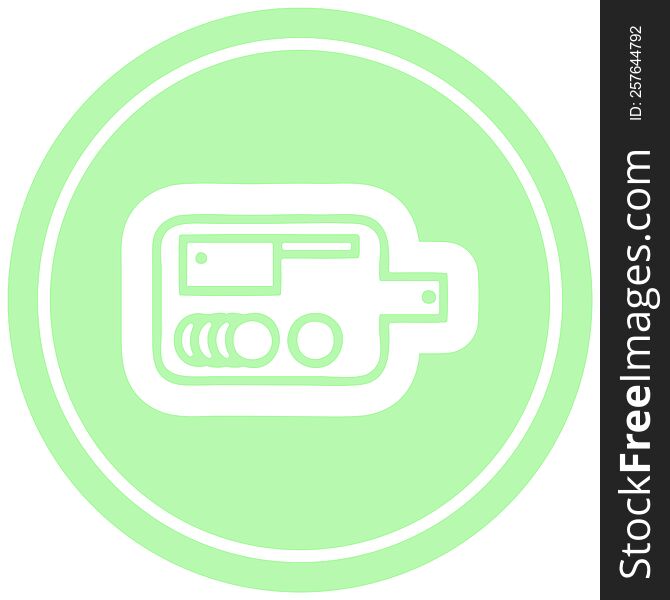 chopping board circular icon symbol