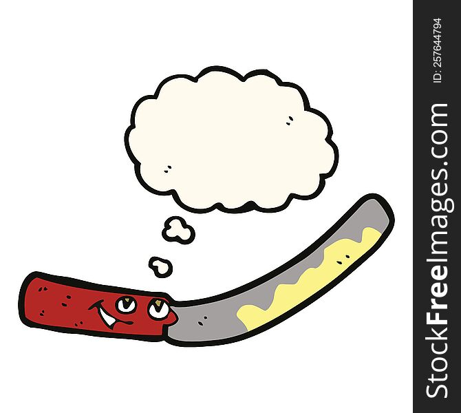 Cartoon Butter Knife With Thought Bubble