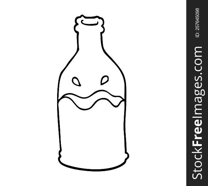 line drawing cartoon milk bottle