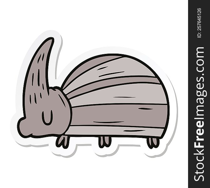 sticker of a giant beetle cartoon