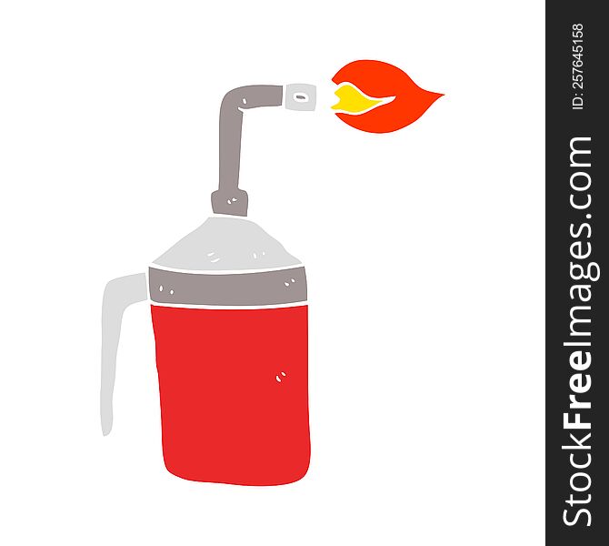 flat color illustration of blow torch. flat color illustration of blow torch