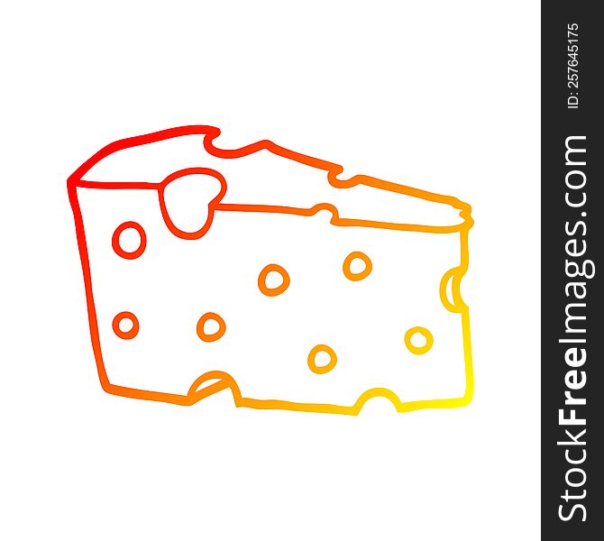 Warm Gradient Line Drawing Cartoon Cheese