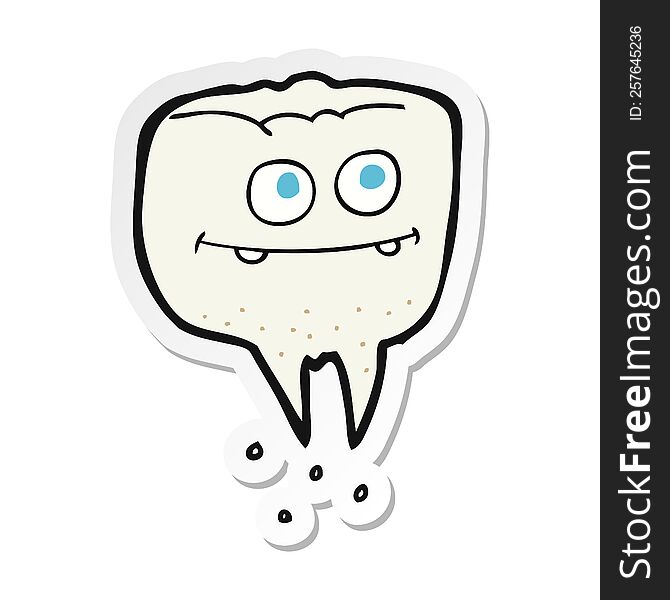 sticker of a cartoon tooth
