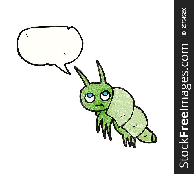Speech Bubble Textured Cartoon Little Bug