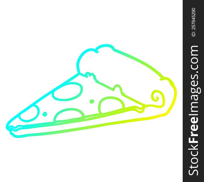 Cold Gradient Line Drawing Slice Of Pizza