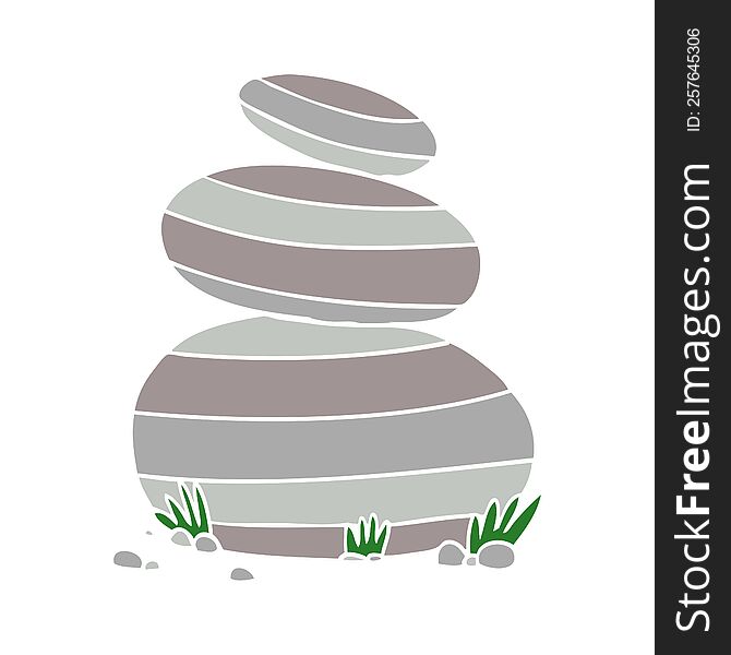 flat color style cartoon large stacked stones