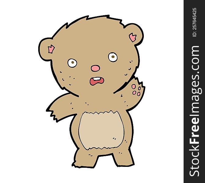 cartoon unhappy teddy bear