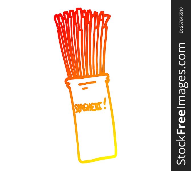 warm gradient line drawing of a cartoon  jar of spaghetti