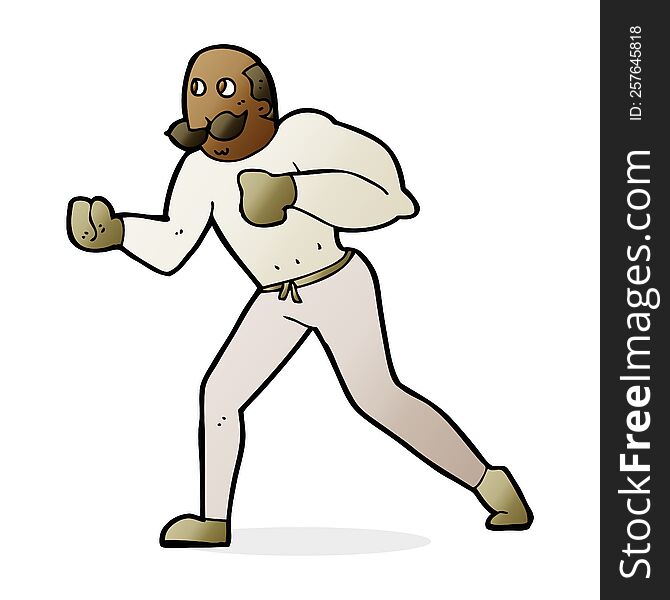 Cartoon Retro Boxer Man