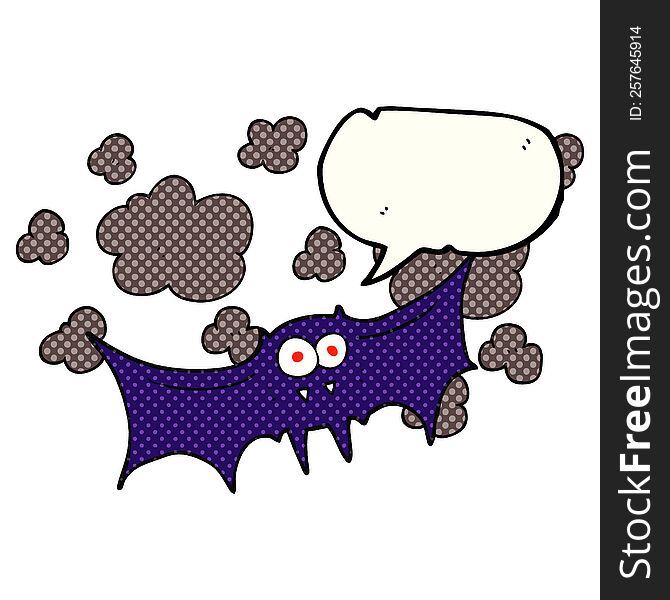 Comic Book Speech Bubble Cartoon Vampire Bat