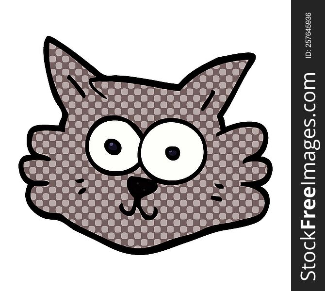 cartoon doodle cat face